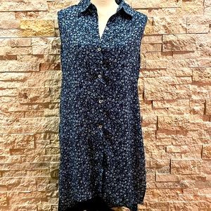 Ninety brand Medium sleeveless high low big shirt